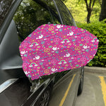 Girly Peace Sign And Love Pattern Print Car Side Mirror Covers
