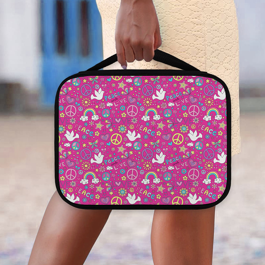 Girly Peace Sign And Love Pattern Print Classic Bible Case