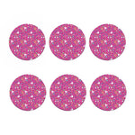 Girly Peace Sign And Love Pattern Print Coaster Set