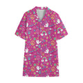 Girly Peace Sign And Love Pattern Print Cotton Hawaiian Shirt