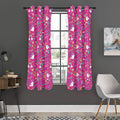 Girly Peace Sign And Love Pattern Print Grommet Curtain Panels