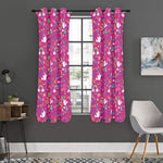 Girly Peace Sign And Love Pattern Print Curtain
