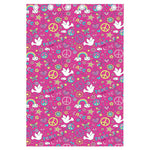 Girly Peace Sign And Love Pattern Print Curtain