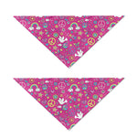 Girly Peace Sign And Love Pattern Print Dog Bandana