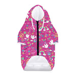 Girly Peace Sign And Love Pattern Print Dog Zip Up Hoodie