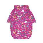 Girly Peace Sign And Love Pattern Print Dog Zip Up Hoodie