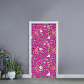 Girly Peace Sign And Love Pattern Print Door Sticker