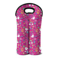 Girly Peace Sign And Love Pattern Print Double Neoprene Wine Tote