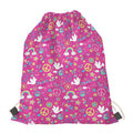 Girly Peace Sign And Love Pattern Print Drawstring Bag