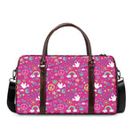 Girly Peace Sign And Love Pattern Print Duffle Bag