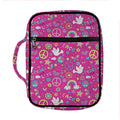 Girly Peace Sign And Love Pattern Print Front Pocket Bible Bag
