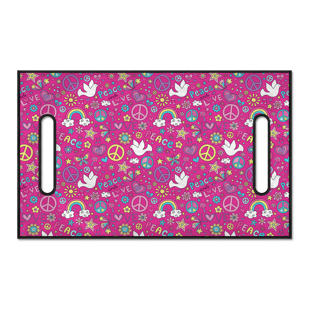 Girly Peace Sign And Love Pattern Print Golf Cart Seat Cover