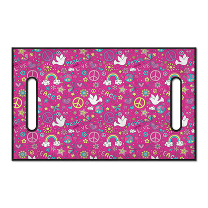 Girly Peace Sign And Love Pattern Print Golf Cart Seat Cover