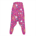 Girly Peace Sign And Love Pattern Print Hammer Pants