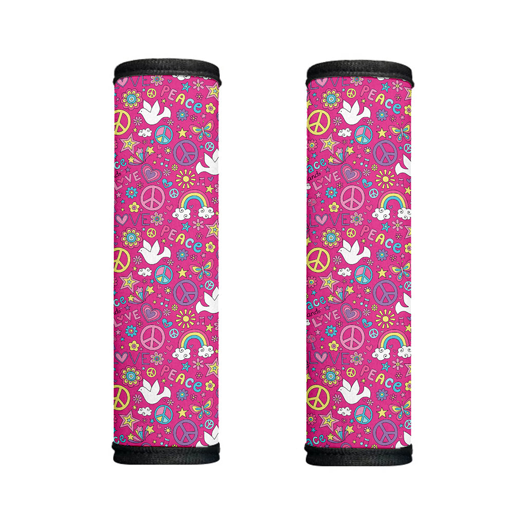 Girly Peace Sign And Love Pattern Print Handle Covers