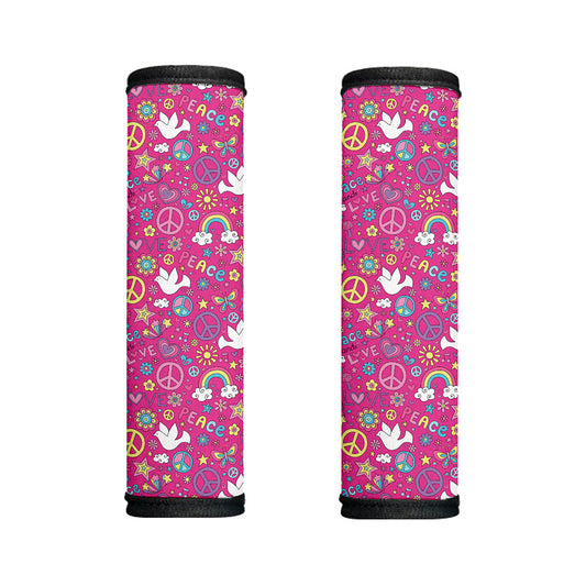 Girly Peace Sign And Love Pattern Print Handle Covers