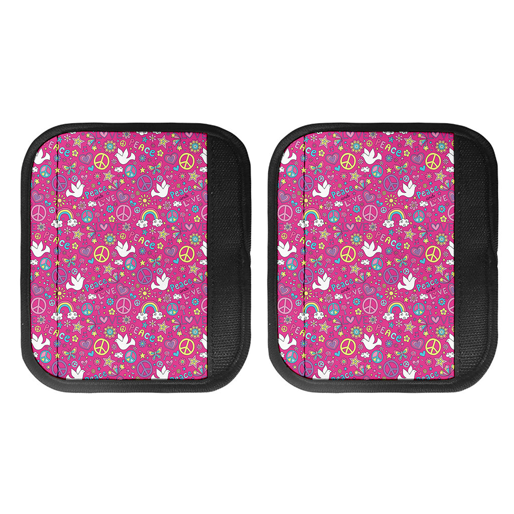 Girly Peace Sign And Love Pattern Print Handle Covers