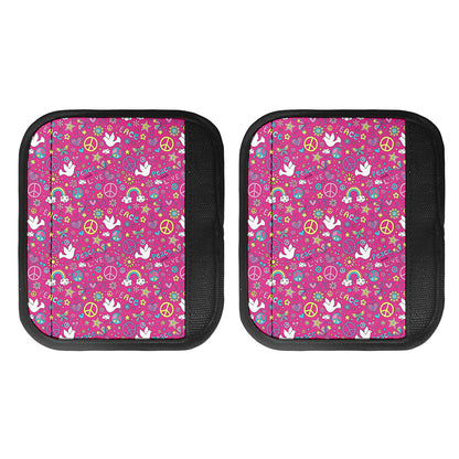 Girly Peace Sign And Love Pattern Print Handle Covers