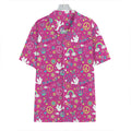Girly Peace Sign And Love Pattern Print Hawaiian Shirt