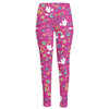 Girly Peace Sign And Love Pattern Print High-Waisted Pocket Leggings