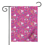 Girly Peace Sign And Love Pattern Print House Flag