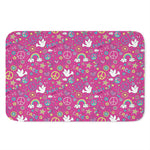 Girly Peace Sign And Love Pattern Print Indoor Door Mat