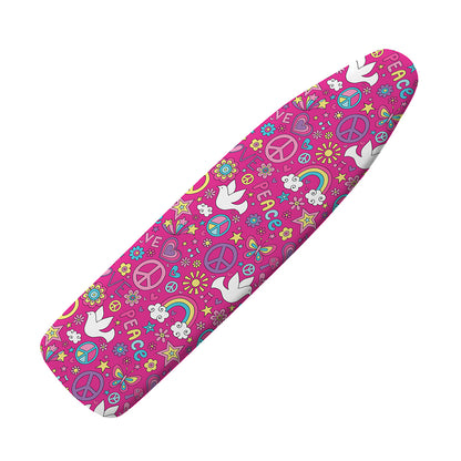 Girly Peace Sign And Love Pattern Print Ironing Board Cover