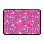 Girly Peace Sign And Love Pattern Print Kitchen Mat