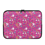 Girly Peace Sign And Love Pattern Print Laptop Sleeve