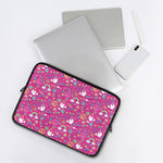 Girly Peace Sign And Love Pattern Print Laptop Sleeve