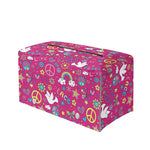 Girly Peace Sign And Love Pattern Print Leather Tissue Box Cover