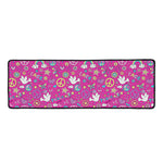 Girly Peace Sign And Love Pattern Print Long Kitchen Mat
