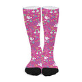 Girly Peace Sign And Love Pattern Print Long Socks