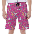 Girly Peace Sign And Love Pattern Print Men's Beach Shorts