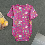 Girly Peace Sign And Love Pattern Print Men's Bodysuit