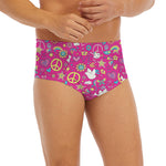 Girly Peace Sign And Love Pattern Print Men's Briefs