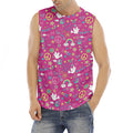 Girly Peace Sign And Love Pattern Print Men's Fitness Tank Top