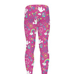 Girly Peace Sign And Love Pattern Print Men's leggings
