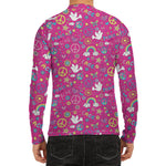 Girly Peace Sign And Love Pattern Print Men's Long Sleeve Rash Guard
