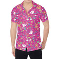 Girly Peace Sign And Love Pattern Print Men's Shirt
