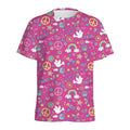 Girly Peace Sign And Love Pattern Print Men's Athletic T-Shirt