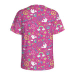 Girly Peace Sign And Love Pattern Print Men's Sports T-Shirt