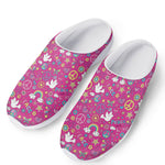 Girly Peace Sign And Love Pattern Print Mesh Casual Shoes
