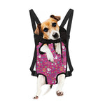 Girly Peace Sign And Love Pattern Print Pet Carrier Backpack