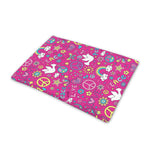 Girly Peace Sign And Love Pattern Print Pet Cooling Mat Cover