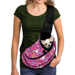 Girly Peace Sign And Love Pattern Print Pet Sling Carrier