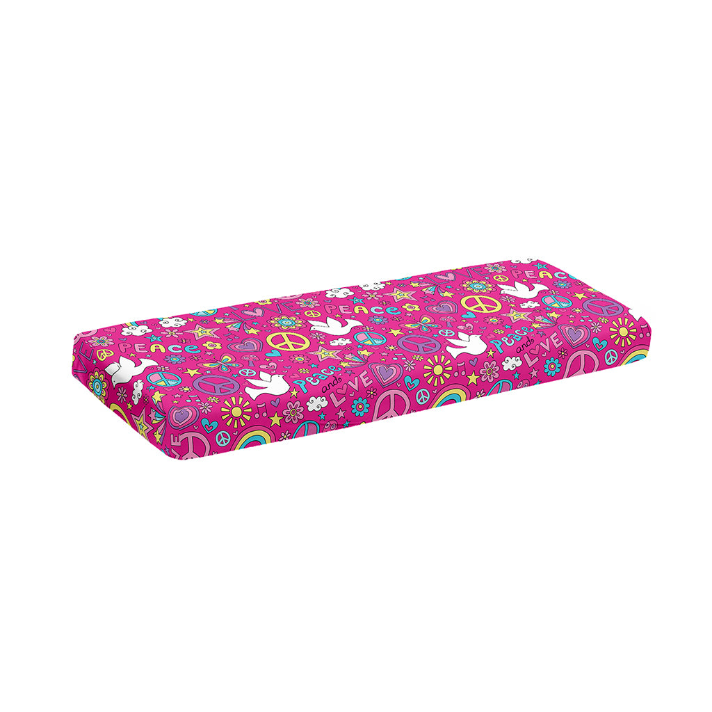 Girly Peace Sign And Love Pattern Print Piano Keyboard Cover
