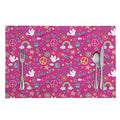 Girly Peace Sign And Love Pattern Print Placemat