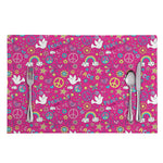 Girly Peace Sign And Love Pattern Print Placemat