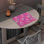 Girly Peace Sign And Love Pattern Print Placemat